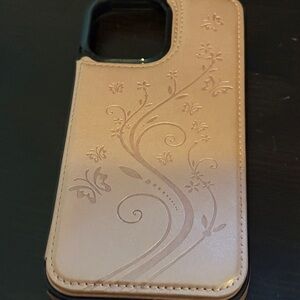 Elegant Light Pink Etched Floral Phone Case